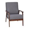 Flash Furniture Gray Faux Linen Arm Chair with Wood Frame IS-IT673317-GY-GG
